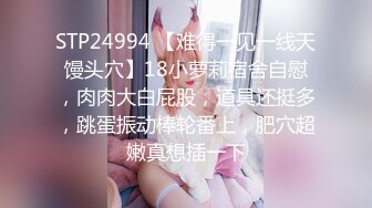 STP24994 【难得一见一线天馒头穴】18小萝莉宿舍自慰，肉肉大白屁股，道具还挺多，跳蛋振动棒轮番上，肥穴超嫩真想插一下